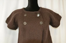 Lutz & Patmos Women's Button Up Cropped Sweater size Small Short Sleeve Cardigan