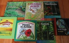 Lot of 7 Books on Rain Forest, Trees, Planets for Children   Homeschool  Teacher