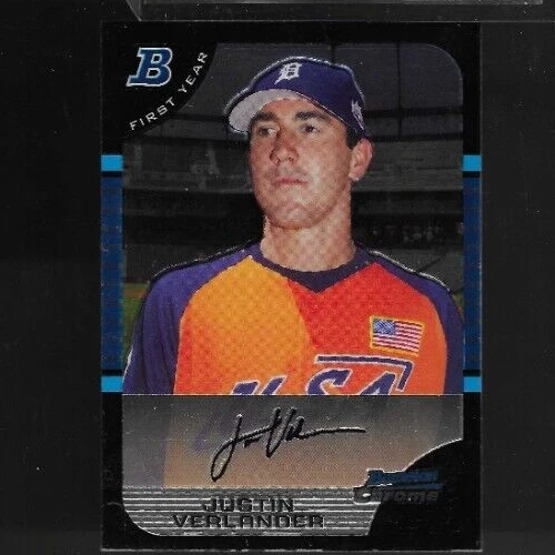 2005 BOWMAN CHROME #BDP129 JUSTIN VERLANDER FIRST YEAR TIGERS ASTROS METS