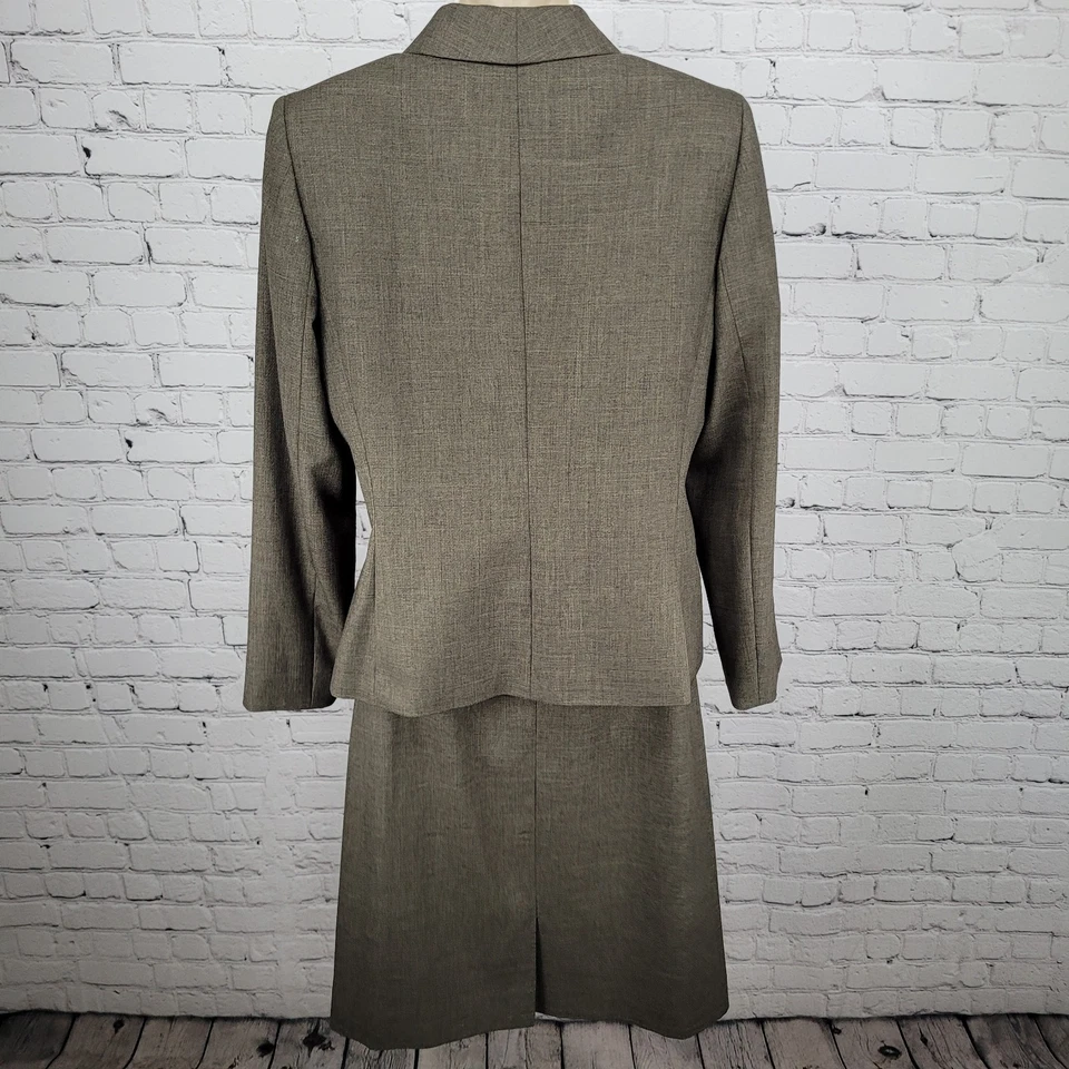 Alex Marie Marrón 3 Botones Chal Blazer Falda Traje Conjunto 2 Piezas Forrado Talla 12 Foto 2 de 4