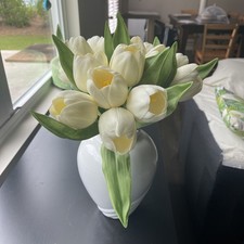 24Pcs Fake Tulips Artificial Flowers PU Artif...