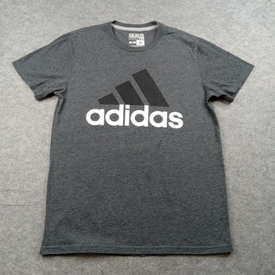 Adidas Shirt Mens Medium Gray Climalite Go-To Performance Tee Athletic Top