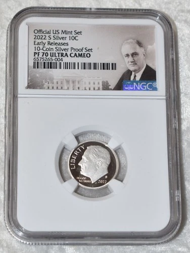 2022 S ROOSEVELT DIME .999 SILVER PROOF NGC PF 70 UC PF70UC SAN FRANCISCO MINT