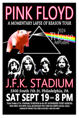 Pink Floyd 1987 Tour Poster J.F.K. STADIUM Philadelphia PA CONCERT
