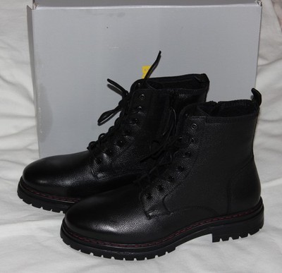 Leder Schuhe Bench Halbstiefel Größe 44 Echtleder Boots Schwarz