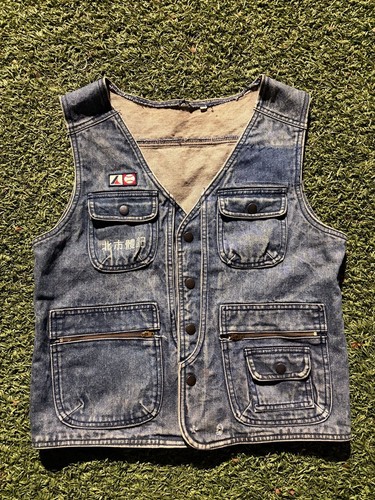 Vintage Pro-Kennex Acid Wash Denim Multi-Pocket Utility Vest