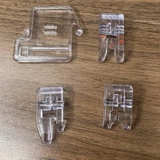 Lot Of 3 Presser Feet And 1 Feed Cover Plate for Singer Sewing Machines