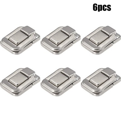 6 X Small Nickel Case For Toggle Catch Lock Suitcase Box Trunk Latch Clasp Clips