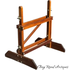 Antique Oak drafting table drawing stand base repurpose parts adjustable