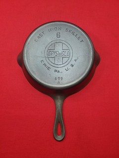 Griswold #6 Slant ERIE PA USA Cast Iron Skillet with Heat Ring NO RESERVE
