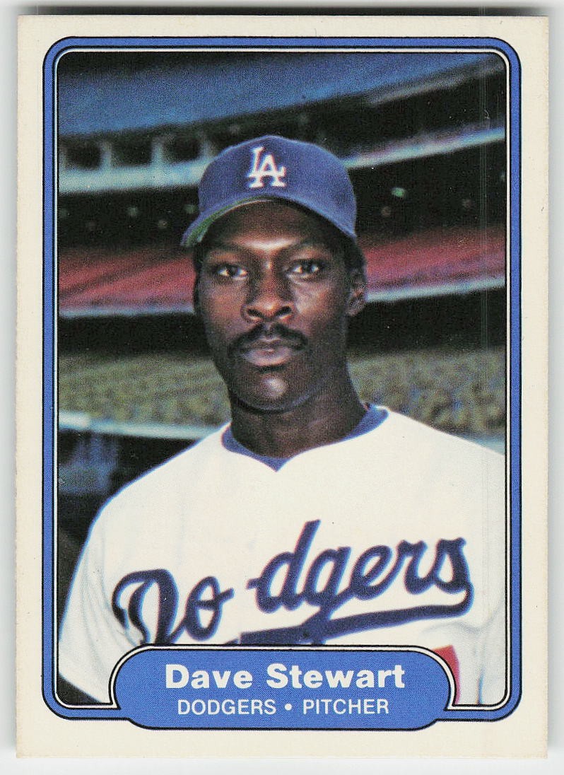 1982 Fleer #24 Dave Stewart BASEBALL Los Angeles Dodgers