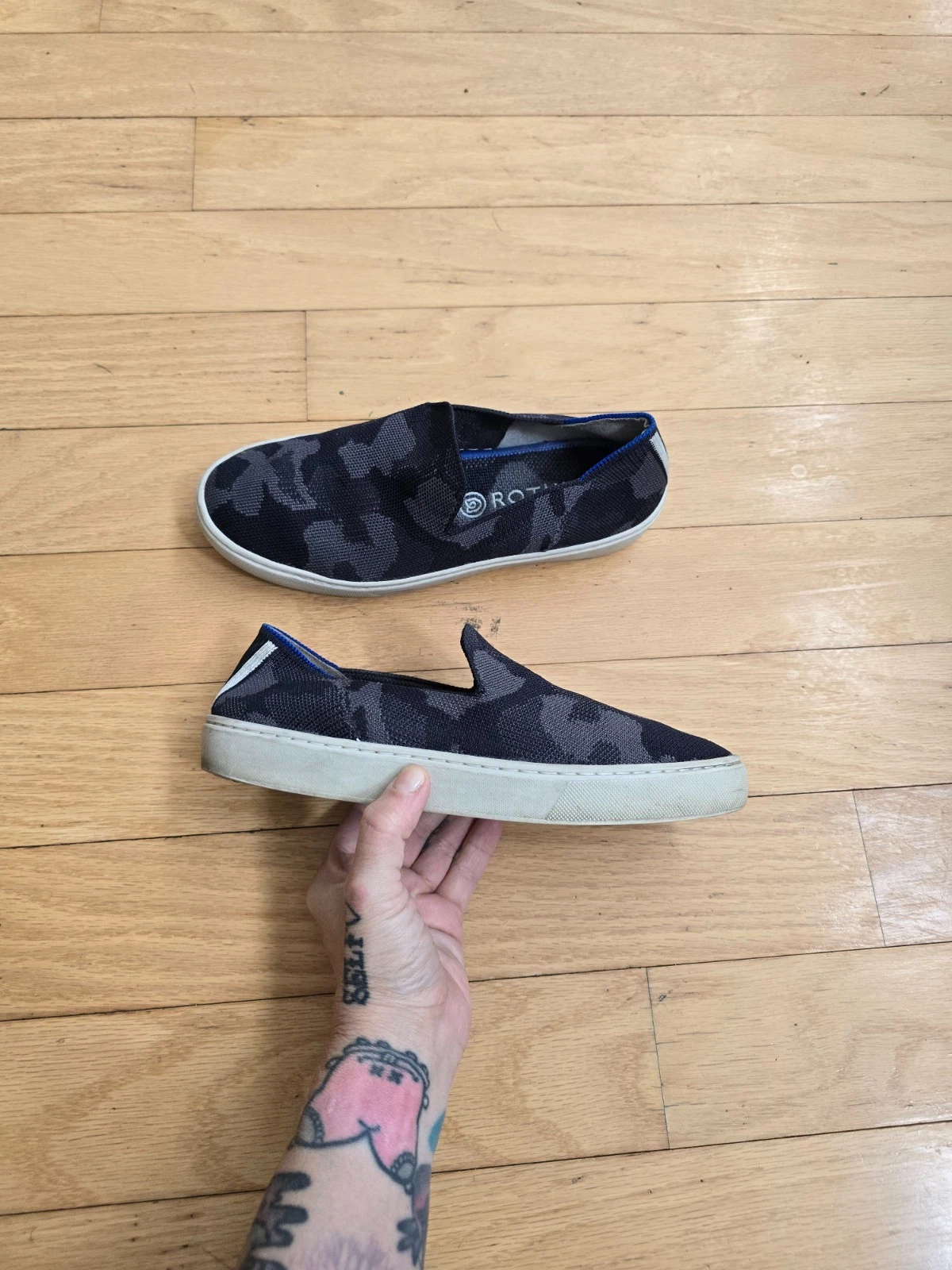 Rothy's | The Original gray camo knit sporty sneakers | WMS 6.5