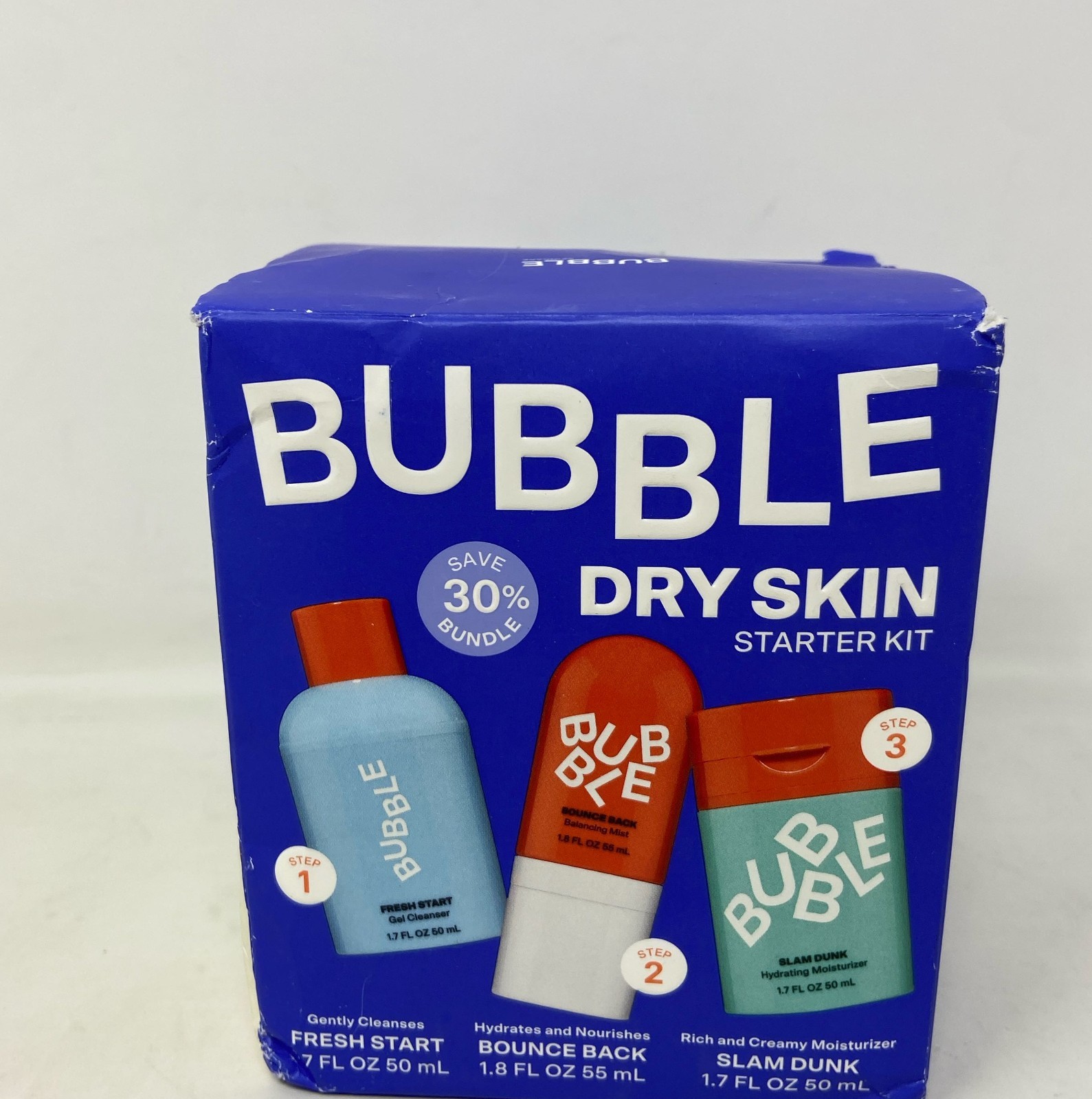 Bubble Skincare Dry Skin 3-Step Hydrating Starter Kit - Fresh Start 50 mL
