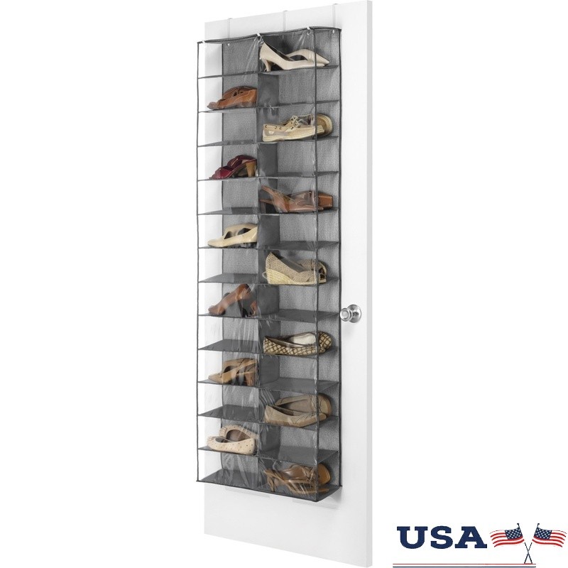 Over Door 26 Pocket Shoe Organizer for Efficient Closet Storage Space-image