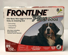 Frontline Plus for Dogs 89 to 132 lbs. 8 Monthly Doses Fast Acting, Long Lasting