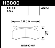 Fits Hawk Willwood 6617 Dtc-60 Race Brake Pads