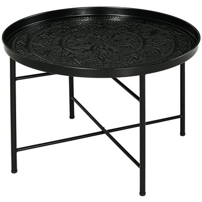 Space-Saving Center Table 24in Round, Strong Metal Frame, 110lb Max