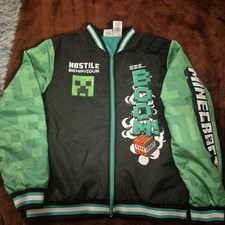 Minecraft creeper bomber jacket hostile boom boys size 18