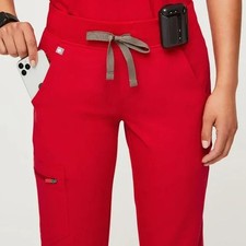 NWT Limited FIGS Women's Pop Red Zamora Jogger Scrub Pants Large