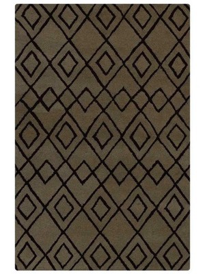 Eco-Friendly Hand Tufted Wool Area Rug Geometric Cream Brown