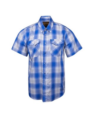Dixxon Flannel Pierside Sz S Bamboo Lightweight Snap Up Blue Gray SS Shirt New