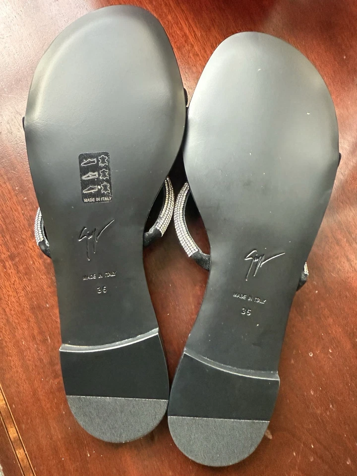 Giuseppe Zanotti 10MM Leather Double Strap Sandals Black, Talla 6B/36EU - Image 3 of 4