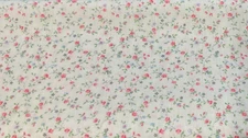 PETER PAN FABRICS-DELICATE PINK, BLUE & PURPLE FLOWERS, 29"x44" (OVER 3/4 YARD)