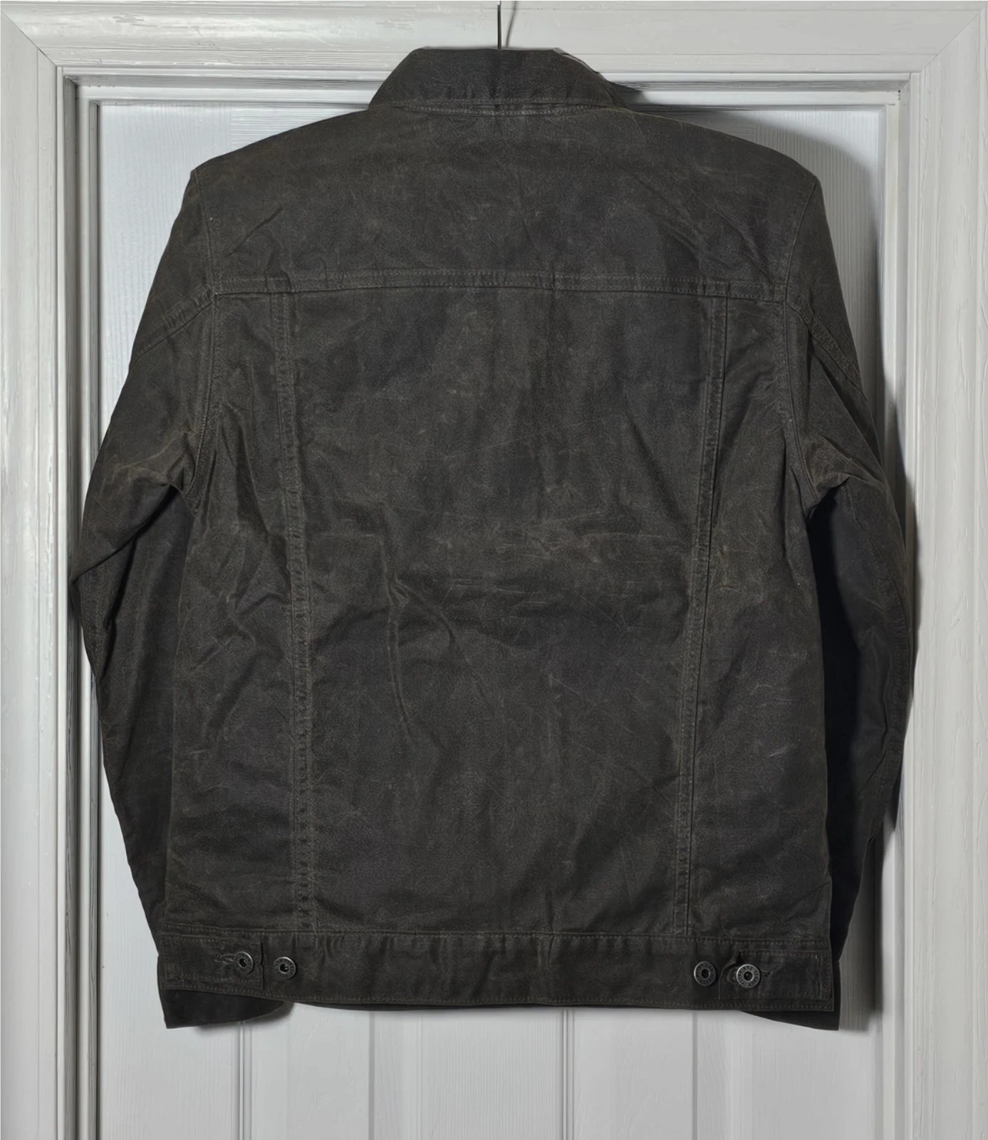 Flint And Tinder Men's Flannel Lined Waxed Trucker Jacket Size Small image 2