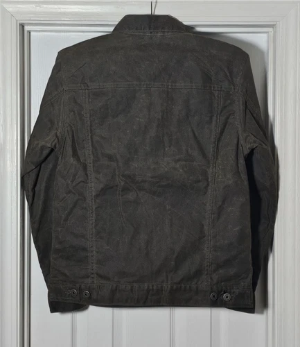 Flint And Tinder Men's Flannel Lined Waxed Trucker Jacket Size Small image 2