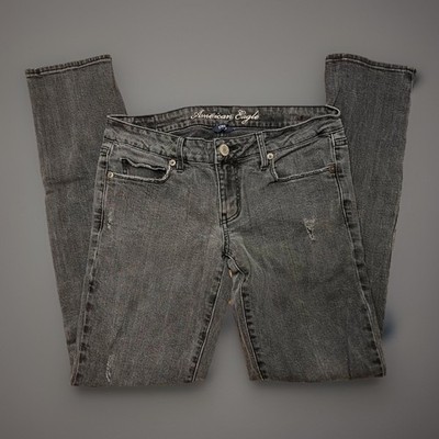 American Eagle Y2K Black Light Wash Denim Stretch Skinny Jeans 30'' WAIST y2k