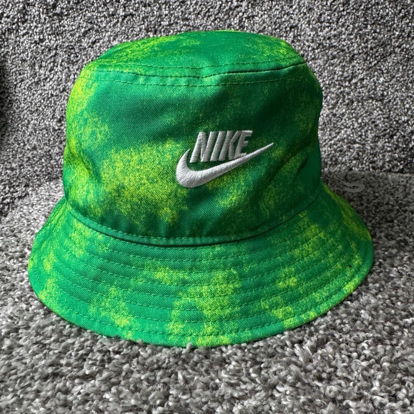 Nike Bucket Hat Cap Size S/M Green Tie Dye Swoosh Logo