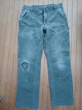 carhartt double knee pants 34x32 Distressed Look by Hard Work