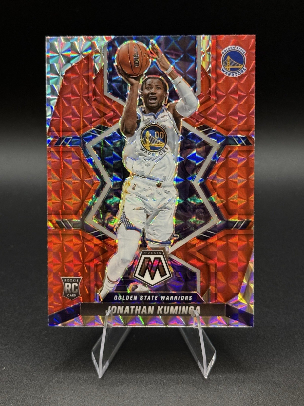 2021-22 Panini Mosaic - Rookies Jonathan Kuminga #205 Red Mosaic Prizm (RC) CC1