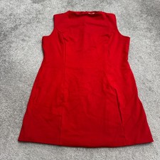 Banana Republic Mock Neck Sleeveless Shift Dress Womens XL Red Knee Length Ponte