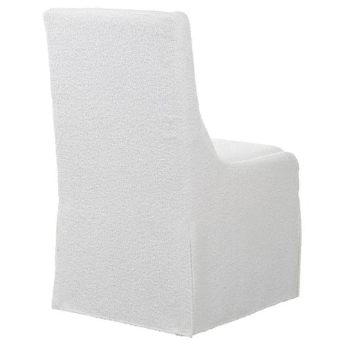 Uttermost Coley Contemporary Style Wood and Fabric Armless Chair in White - Picture 5 of 9