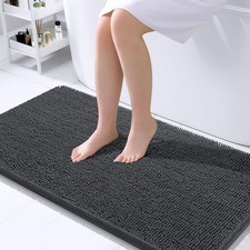 OLANLY Large Bathroom Rugs 40x24, Extra Soft Absorbent 40" X 24", Dark Grey