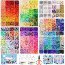 23000 Pcs Clay Beads Bracelet Making Kit, 144 Colors 7 Boxes Flat Poly...
