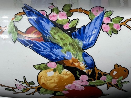 Crown Ducal English Victorian Washbasin/Pitcher Set with Bluebirds and Flowers - Picture 3 of 15