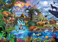 Puzzles for Kids Ages 6-8 8-10 Year Old - World Wildlife Panorama,200 Pieces Jig