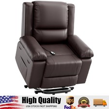 Power Lift Recliner Chair with Heat  Massage, PU Leather Recliner for Elederly