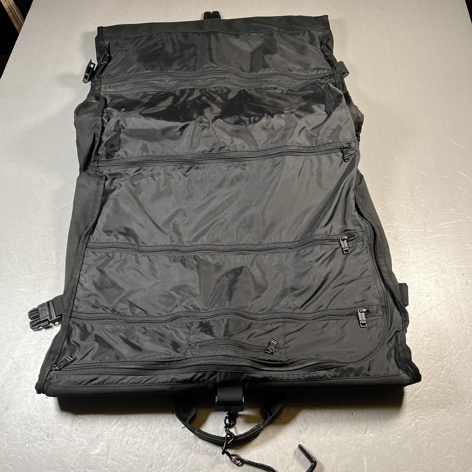 TUMI Black Ballistic Nylon Garment Bag Suiter Tri-Fold Carry-On w/ Strap, Tag