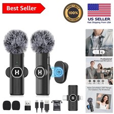 Rechargeable Wireless Lavalier Mic with Omni Sound for Tiktok, Vlog YouTube