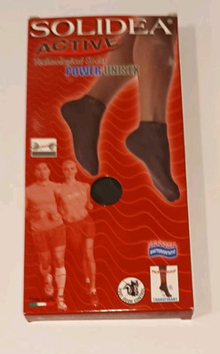 SOLIDEA Active Tech Power Uni Sex Compression Massage Sz M Ankle Socks Blk 