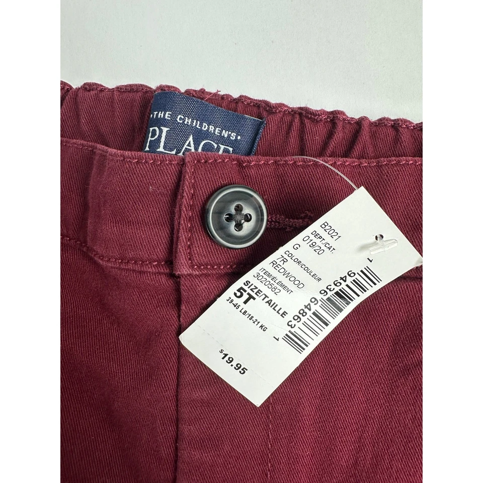 NWT The Children’s Place Boy’s Size 5T Chino Pants Lot of 2 Red and Maroon - Image 4 of 4