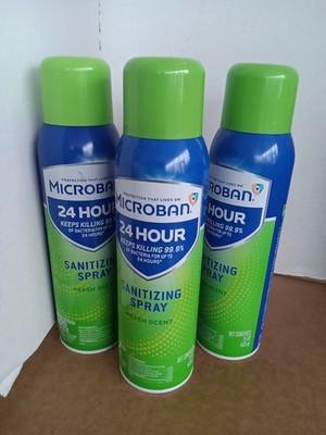 Microban 24 Hour Sanitizing Disinfectant Spray Fresh 15 oz Lot of 3