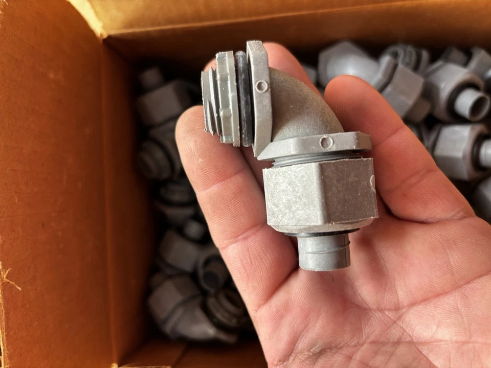 90 Degree Electrical Weatherproof 1/2” Flexible Conduit Elbow PVC 400 Total Pcs - Image 3 of 4