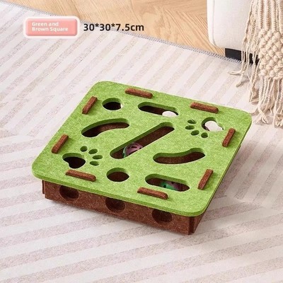 Cat Felt Puzzle Box Toy with Ball Interactive Indoor Exercise Hunting Play Toy