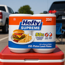 Hefty Supreme Foam Disposable Lunch Plates, 8 7/8", 250 ct.