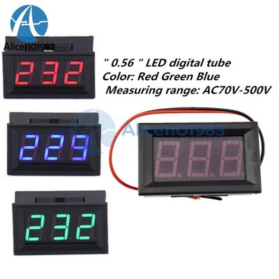 0.56''inch LED Digital Panel Voltmeter AC 70V-500V Ammeter Meter Red/ / Green #cv