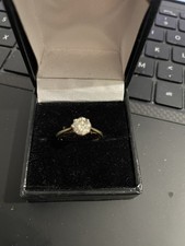 1 carat natural diamond solitaire ring, 18 ct gold 750, stamped inside 1.08